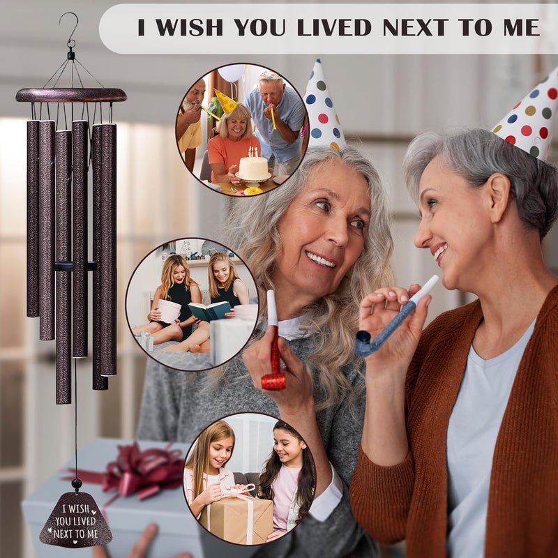 Yesruby Best Friend Birthday Gifts for Women 32” Wind Chimes, Friendship Bestie Gifts for Women, Sister Birthday Gift, Wind Chimes for Best Friend Her BFF Sister Bestie Mom Daughter - Image 4